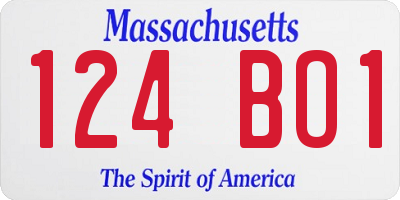 MA license plate 124BO1
