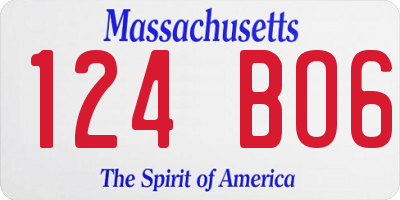 MA license plate 124BO6