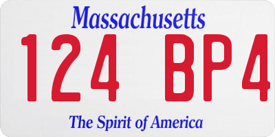 MA license plate 124BP4