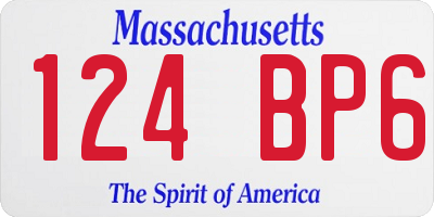MA license plate 124BP6