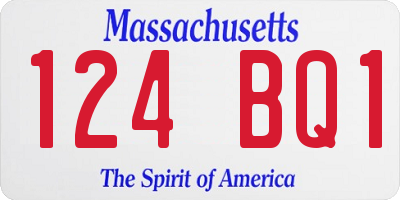 MA license plate 124BQ1