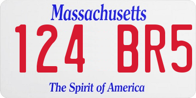 MA license plate 124BR5