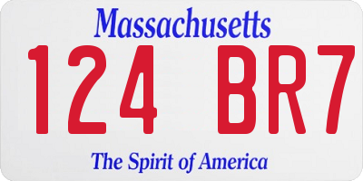 MA license plate 124BR7