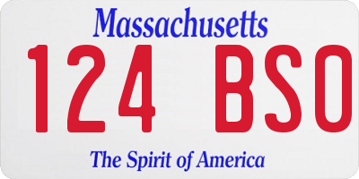 MA license plate 124BS0