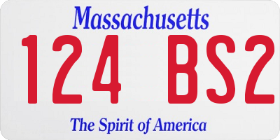 MA license plate 124BS2