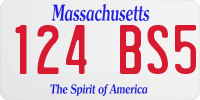 MA license plate 124BS5