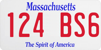 MA license plate 124BS6