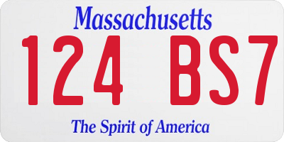 MA license plate 124BS7