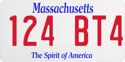 MA license plate 124BT4