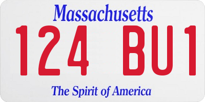 MA license plate 124BU1