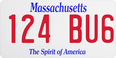 MA license plate 124BU6