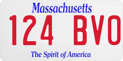 MA license plate 124BV0