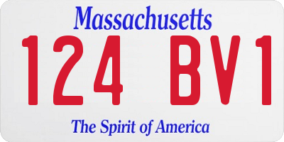 MA license plate 124BV1
