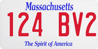 MA license plate 124BV2