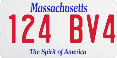 MA license plate 124BV4