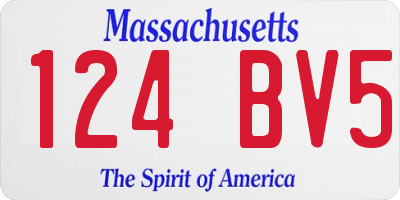 MA license plate 124BV5