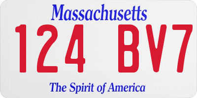 MA license plate 124BV7