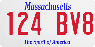 MA license plate 124BV8