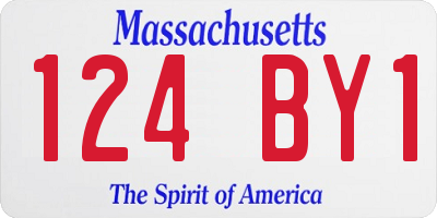 MA license plate 124BY1