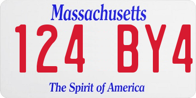 MA license plate 124BY4
