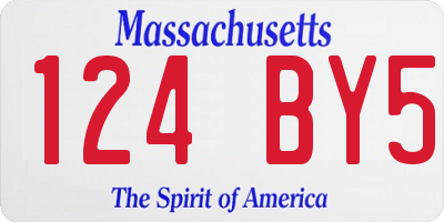 MA license plate 124BY5