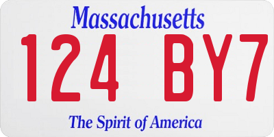 MA license plate 124BY7