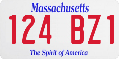 MA license plate 124BZ1