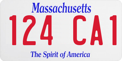 MA license plate 124CA1