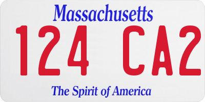 MA license plate 124CA2