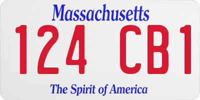 MA license plate 124CB1
