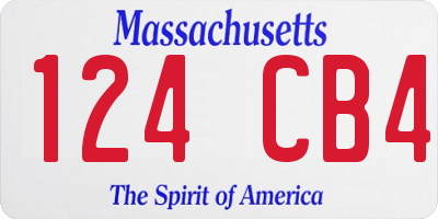 MA license plate 124CB4