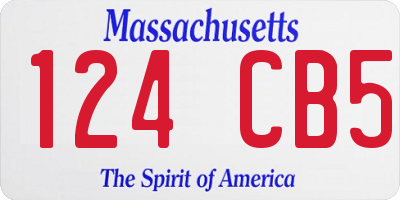 MA license plate 124CB5