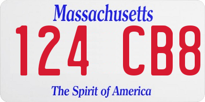MA license plate 124CB8