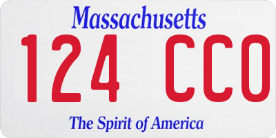 MA license plate 124CC0