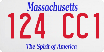 MA license plate 124CC1