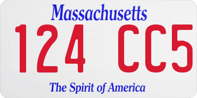 MA license plate 124CC5