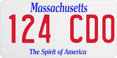 MA license plate 124CD0