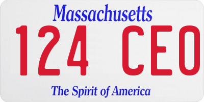 MA license plate 124CE0