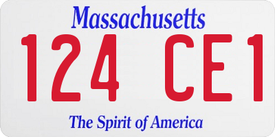 MA license plate 124CE1
