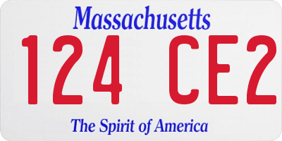 MA license plate 124CE2