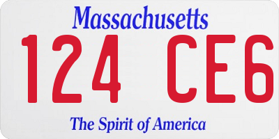 MA license plate 124CE6