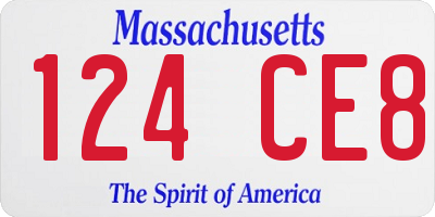 MA license plate 124CE8