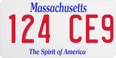 MA license plate 124CE9