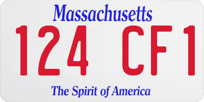 MA license plate 124CF1