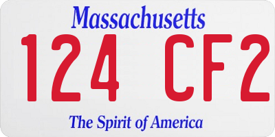 MA license plate 124CF2