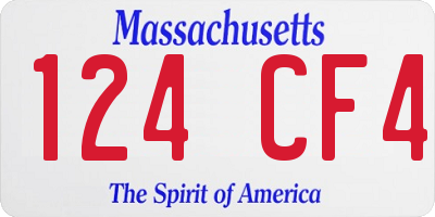 MA license plate 124CF4