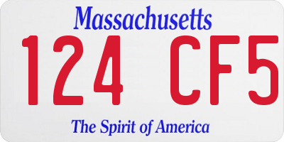MA license plate 124CF5