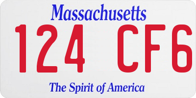 MA license plate 124CF6