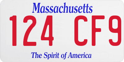 MA license plate 124CF9