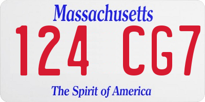 MA license plate 124CG7